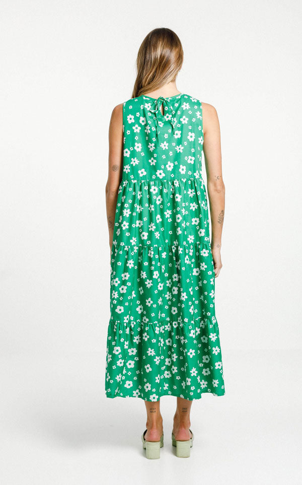 Thing Thing - Twirling Dress | Green/White Garden