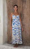 Florencia the Label - ATTICUS TIE UP MAXI DRESS - LA PALMA BLUE