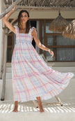 FLorencia the Label - FERN FLUTTER MAXI DRESS Pastel Plaid