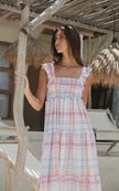 FLorencia the Label - FERN FLUTTER MAXI DRESS Pastel Plaid