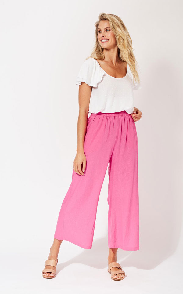 Haven - St Barts Crop Pant - Flamingo