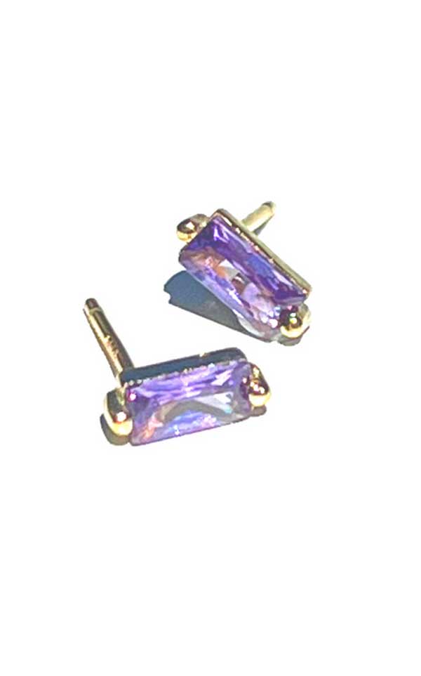 Lindi Kingi x Kelly - Baguette Studs in Lavender