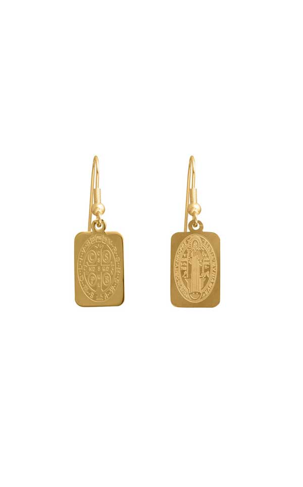 Lindi Kingi + Kelly - Saint Charm Earrings (Rectangle) | Gold