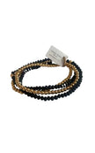 Matt Black and Gold narrow beaded bracelet