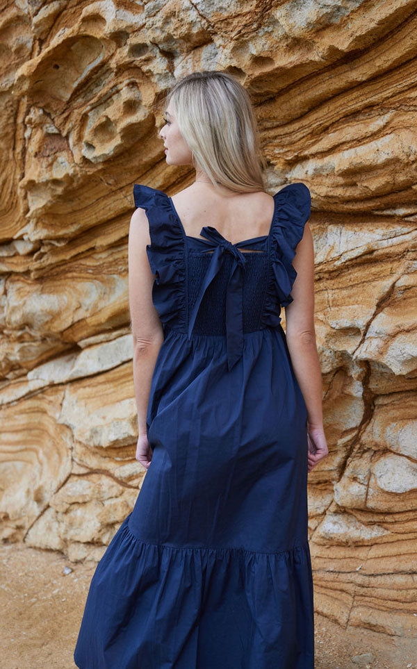 Drama the Label - Mid Summer Dress - Navy
