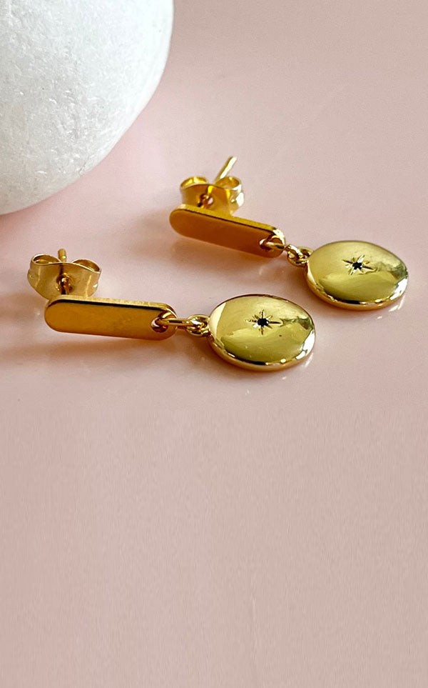Penny Foggo - Tiny Blue Star Spot Drops | Gold