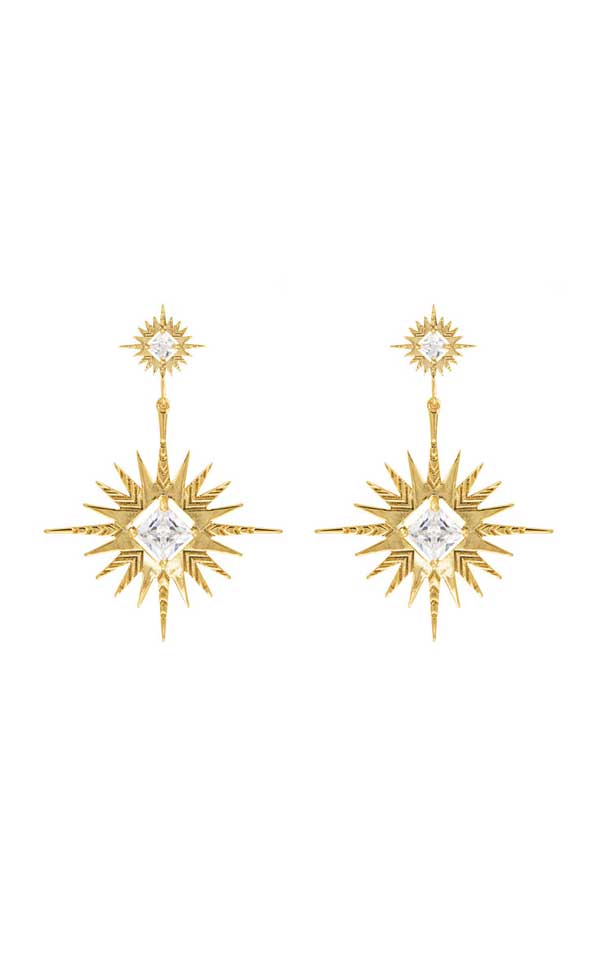 Lindi Kingi + Kelly - A Dusting of Jewels - Solar Earrings | Gold BIG