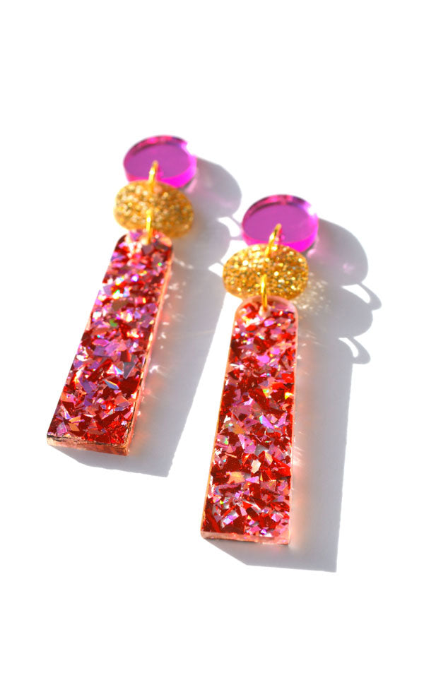 Hagen + Co - Trapeze Earrings | Pink