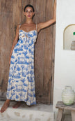 Florencia the Label - ATTICUS TIE UP MAXI DRESS - LA PALMA BLUE