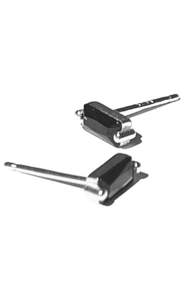 Lindi Kingi x Kelly - Baguette Studs in Black | Gold or Silver