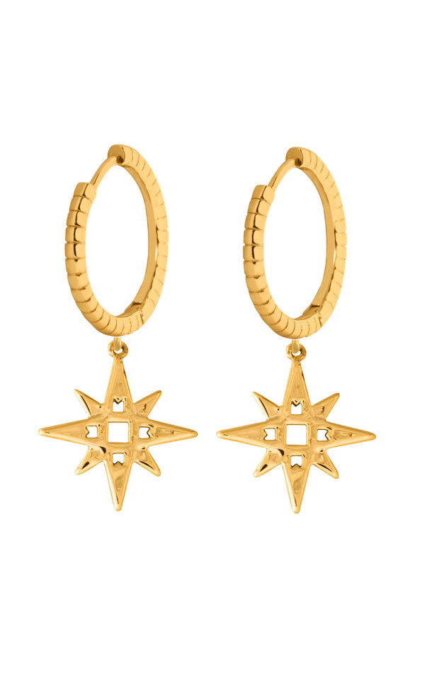 Lindi Kingi + Kelly Signature Star with engraved Hoop | Gold
