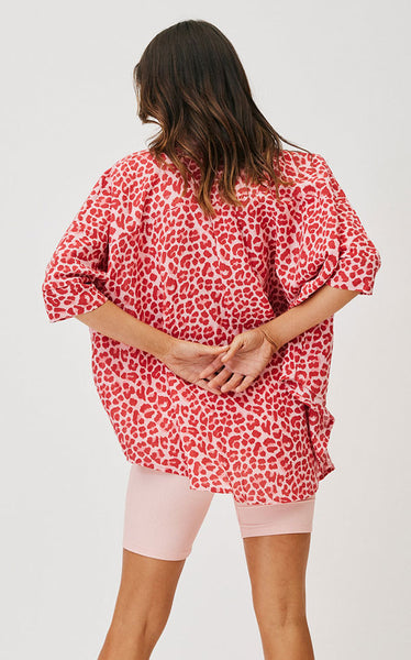 Cartel & Willow - Georgie Shirt | Berry Leopard