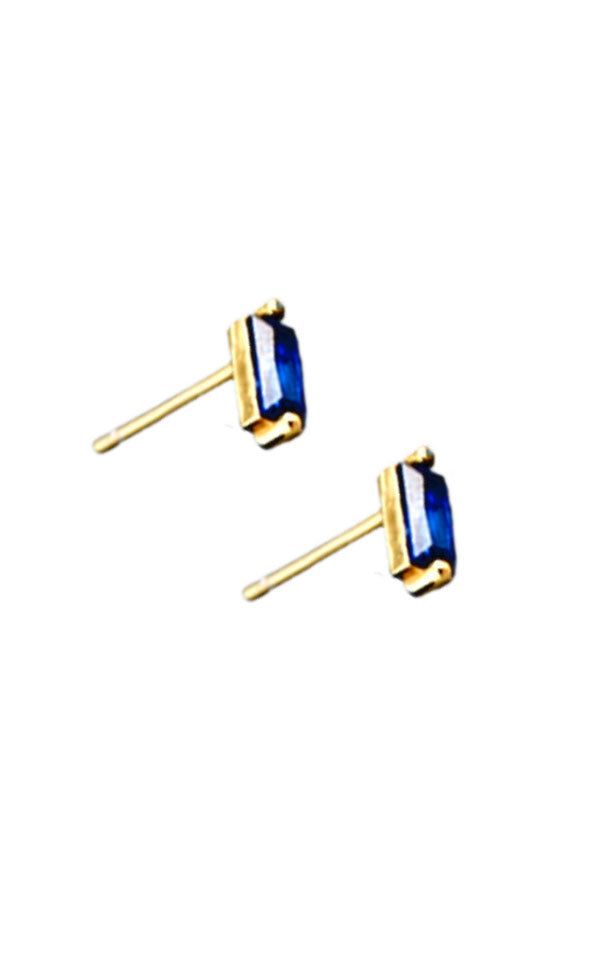 Lindi Kingi x Kelly - Baguette Studs in Sapphire