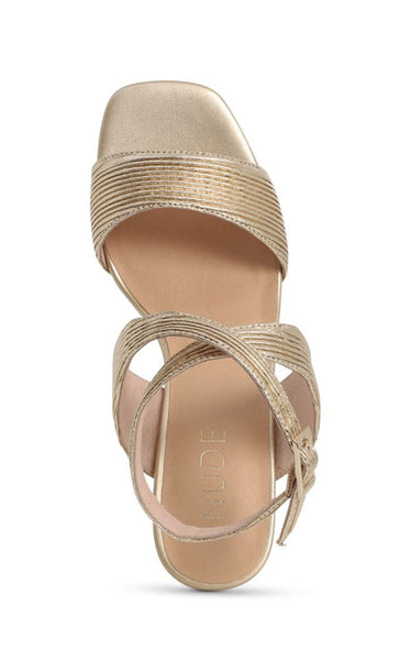 Nude Footwear - Hattie Heel | Warm Gold Crimp