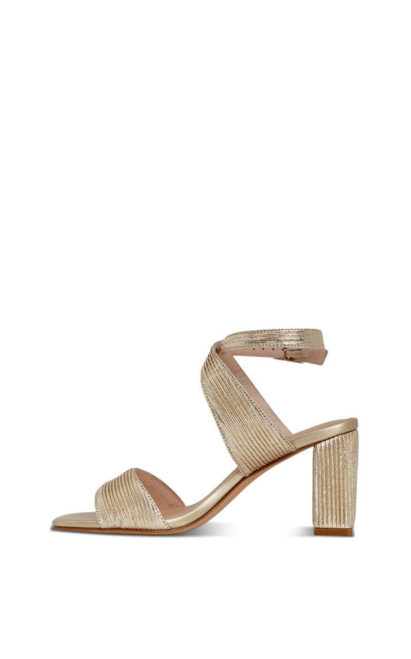 Nude Footwear - Hattie Heel | Warm Gold Crimp