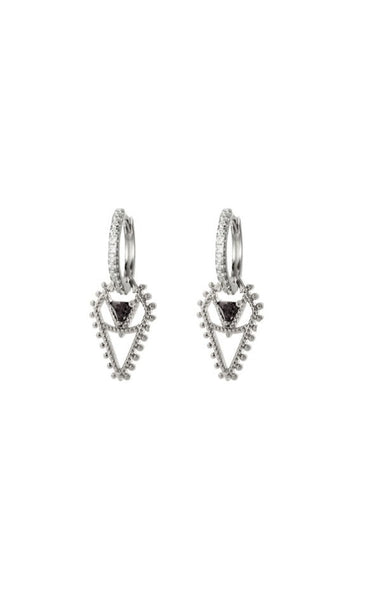 Lindi Kingi x Kelly - Hearts and Lovers Embellished Sleepers | Silver