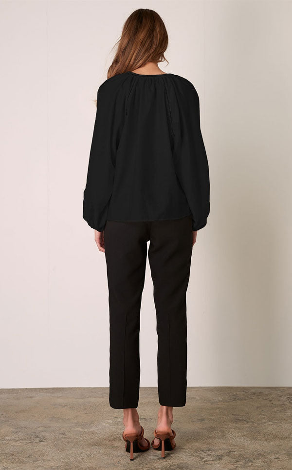 ESMAEE - IRENA V-NECK BLOUSE - BLACK