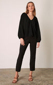 ESMAEE - IRENA V-NECK BLOUSE - BLACK