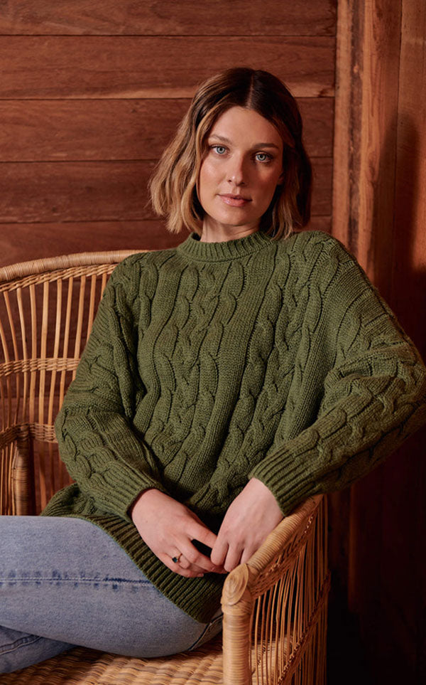 Maxted - Soft Touch Cable Pullover Thyme