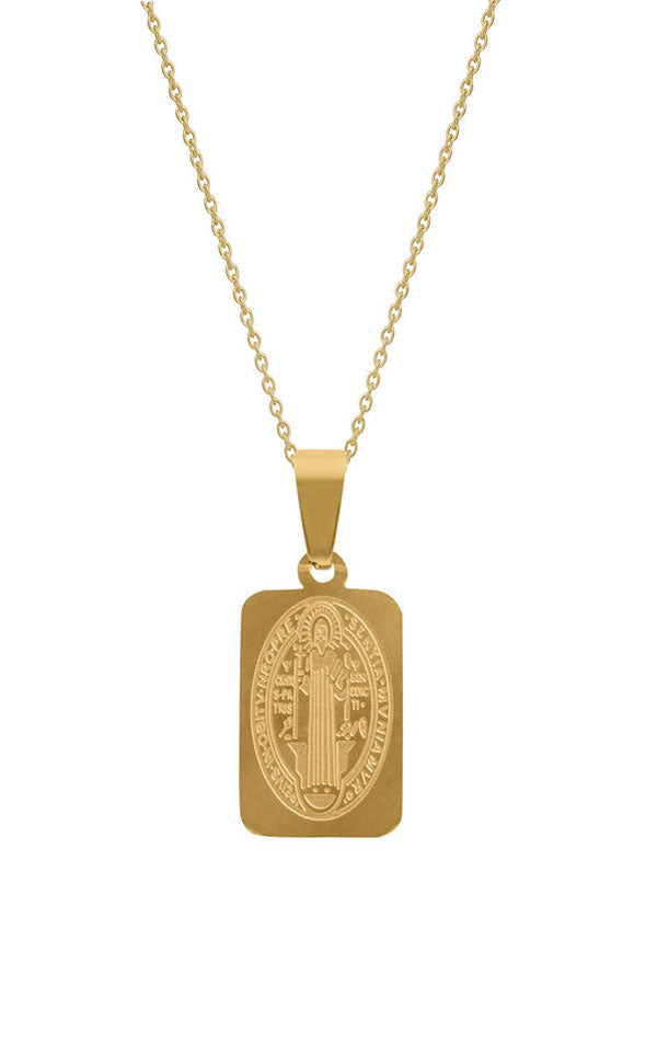 Lindi Kingi + Kelly - Saint Necklace (Rectangle) | Gold