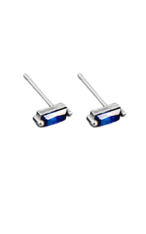 Lindi Kingi x Kelly - Baguette Studs in Sapphire